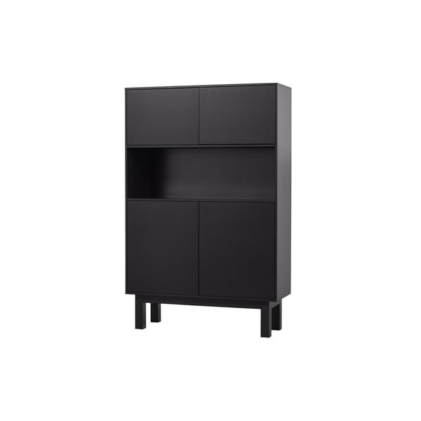 Черен шкаф от борова дървесина 110x170 cm Finca - WOOOD-image-2