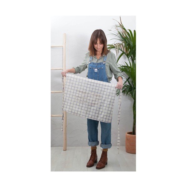 Сива карирана престилка с ленен Делантал Simple Squares - Really Nice Things-image-1