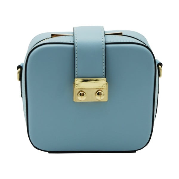 Синя чанта от естествена кожа Pacco - Andrea Cardone