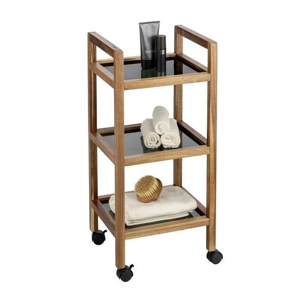 Рафт за баня от масивна акация в черен и естествен цвят 35x76,5 cm Fondi – Wenko-image-3