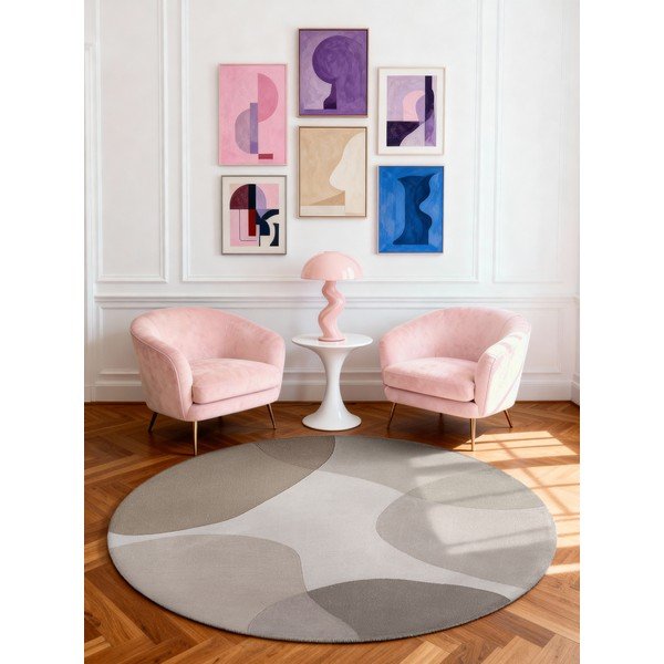 Бежов ръчно изработен вълнен кръгъл килим ø 160 cm Hackney Clarissa – Ted Baker-image-1