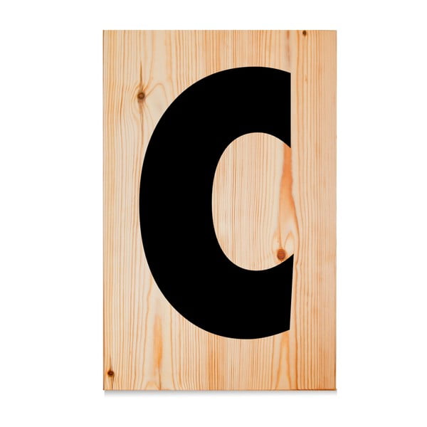 Dřevěná cedule Letters C