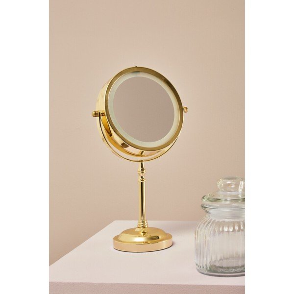 Козметично огледало със светлина/увеличително (увеличение 2x) ø 15 cm Cassini – Premier Housewares-image-1