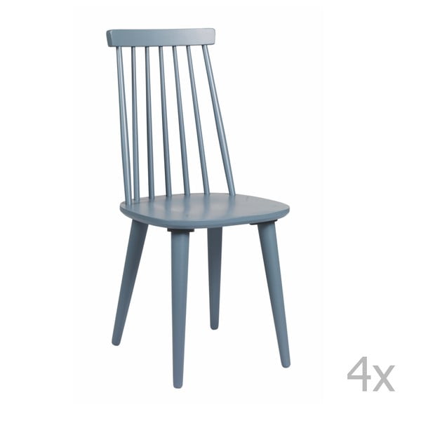 Sada 4 modrých židlí Folke Lotta