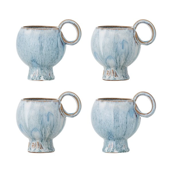 Светлосини глинени чаши в комплект от 4 бр. за капучино 250 ml Avonlea – Bloomingville