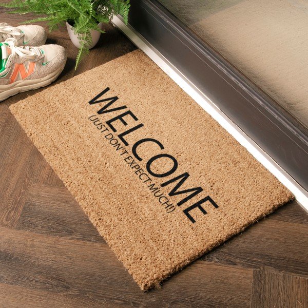 Изтривалка от кокосови влакна 40x60 cm Welcome Don't Expect Much – Artsy Doormats-image-1