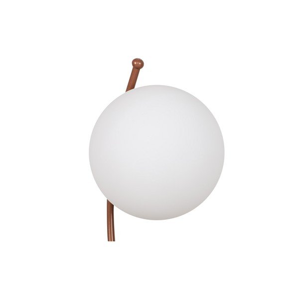 Бяла и бронзова настолна лампа със стъклен абажур (височина 43 cm) Yay – Opviq lights-image-4