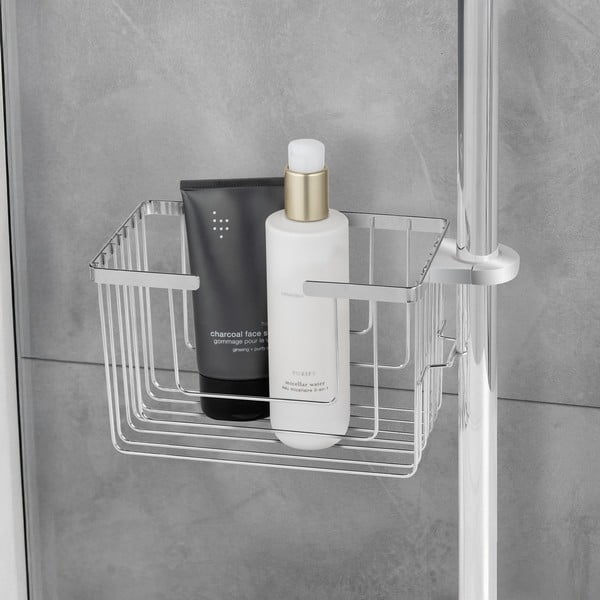 Рафт за баня без пробиване от неръждаема стомана в блестящо сребрист цвят Valognes – Wenko-image-2