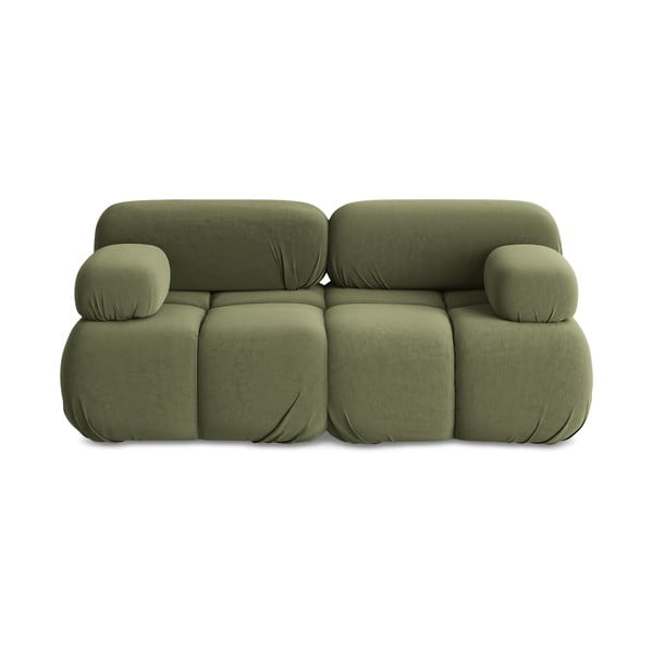 Светлозелен кадифен модулен диван 190 cm Lokua – Makamii