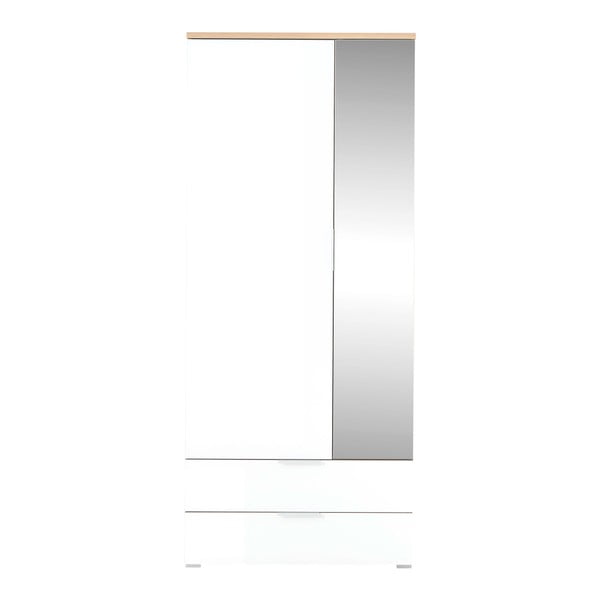 Бял гардероб от дъб с огледало 84x196 cm Telde - Germania-image-2