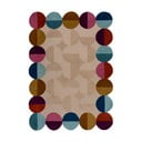 Бежов ръчно изработен вълнен килим 120x170 cm Mia Textured Scallop – Flair Rugs