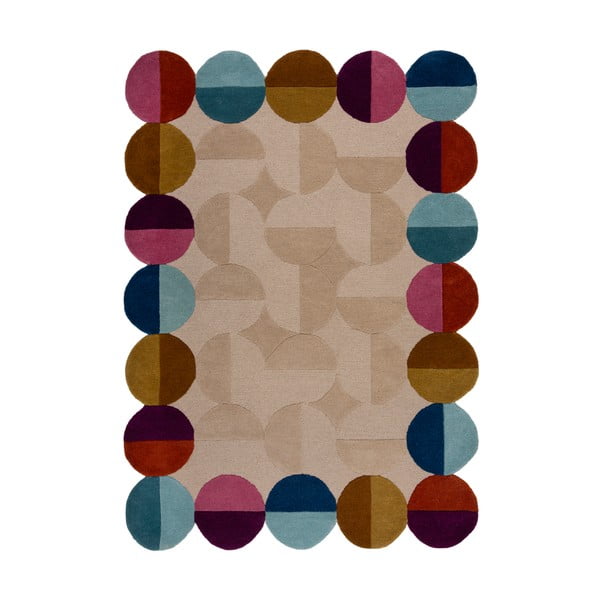 Бежов ръчно изработен вълнен килим 200x290 cm Mia Textured Scallop – Flair Rugs