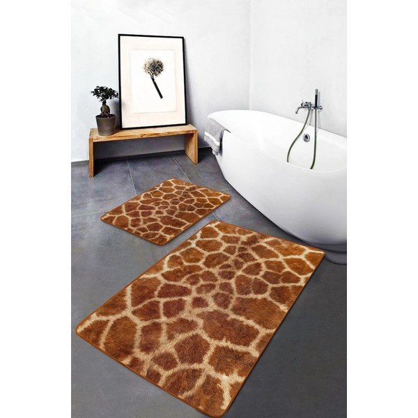 Кафяви кадифени килими за баня в комплект от 2 бр. 60x100 cm – Mila Home-image-3