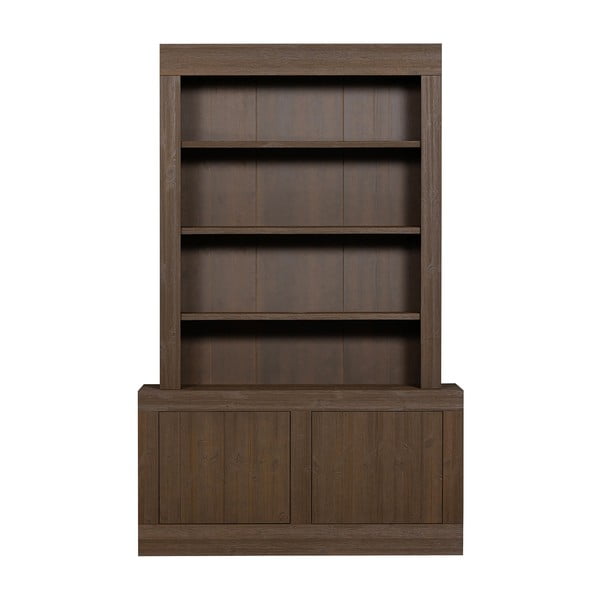 Кафяв шкаф за книги от борова дървесина 146x230 cm Yumi - BePureHome