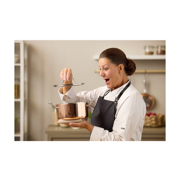 Съд от неръждаема стомана/мед с капак за индукция 3 л - Blomsterbergs-image-3