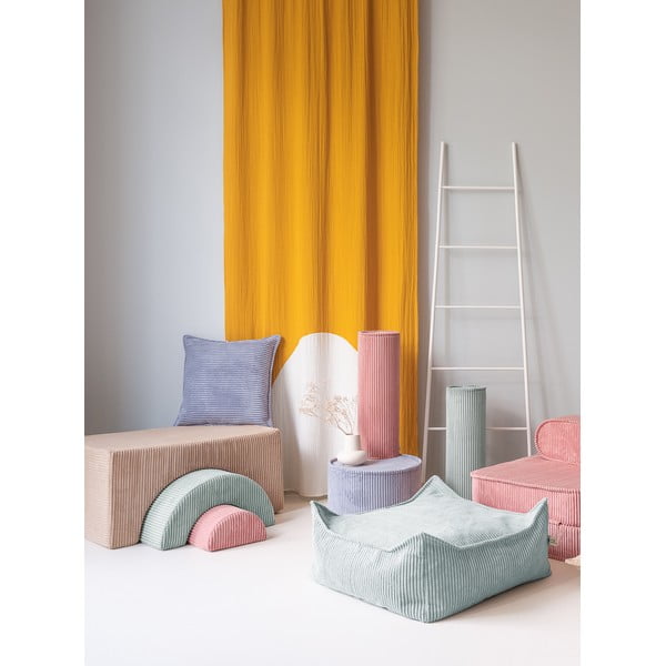 Детски пуф от рипсено кадифе в цвят мента Square – Wigiwama-image-3