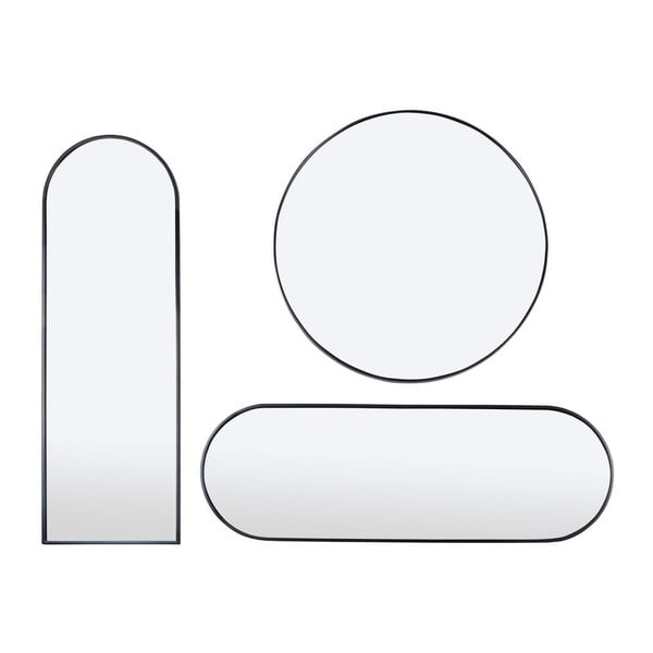 Черно стенно огледало , ø 80 cm Layla - Bonami Essentials-image-3