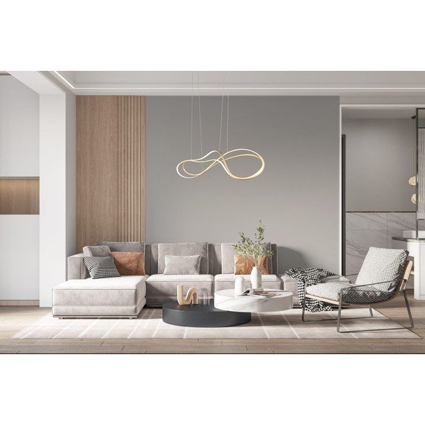 LED висяща лампа с метален абажур в златисто Nala - Trio Select-image-2