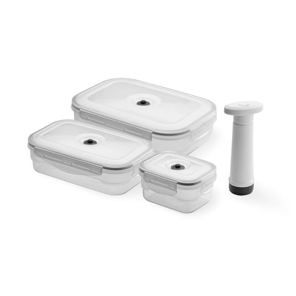 Комплект от 3 кутии за съхранение на храна и вакуумна помпа Flavia - Compactor
