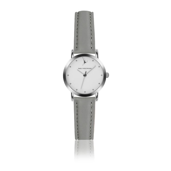 Dámské hodinky s šedým páskem z pravé kůže Emily Westwood Tweet