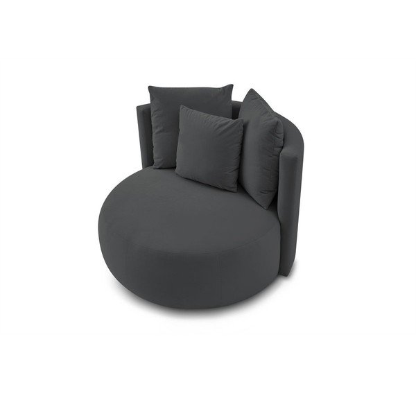 Тъмносиво кадифено кресло Cesar – Bobochic Paris-image-4