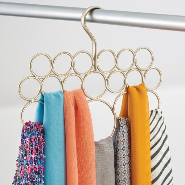 Метален висящ държач за кърпи, шалове и дрехи в златист цвят , дължина 29 см Axis - iDesign-image-1