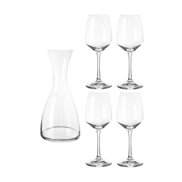 Комплект от декантер и 4 чаши за вино Giselle - Orion