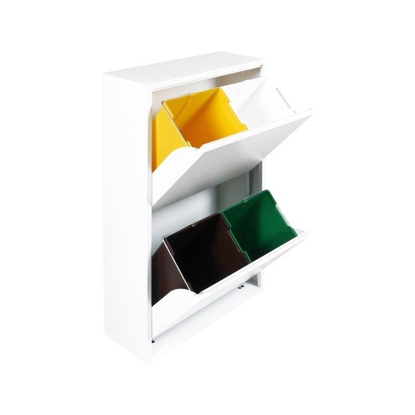Bílý odpadkový koš na tříděný odpad Evergreen House Sort-image-3