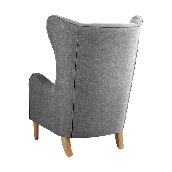 Кресло от сиво ленено платно с уши Miriam - Max Winzer-image-4