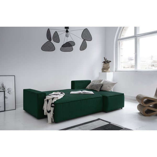 Тъмнозелен разтегателен ъглов диван от рипсено кадифе (променлив) Brave Dave – Miuform-image-4