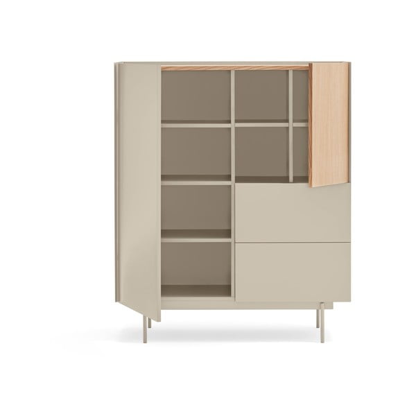 Висок скрин в светлосиво и естествен дъб 100x120 cm Otto - Teulat-image-3