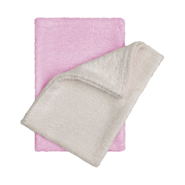 Комплект от 2 бамбукови кърпи за миене в бежово и розово - T-TOMI