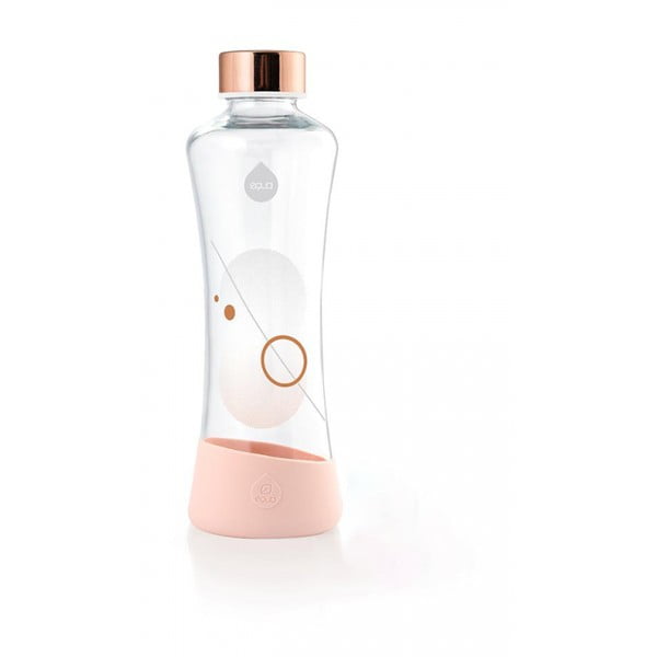 Розова стъклена бутилка за пътуване 0,55 л Metallic - Equa