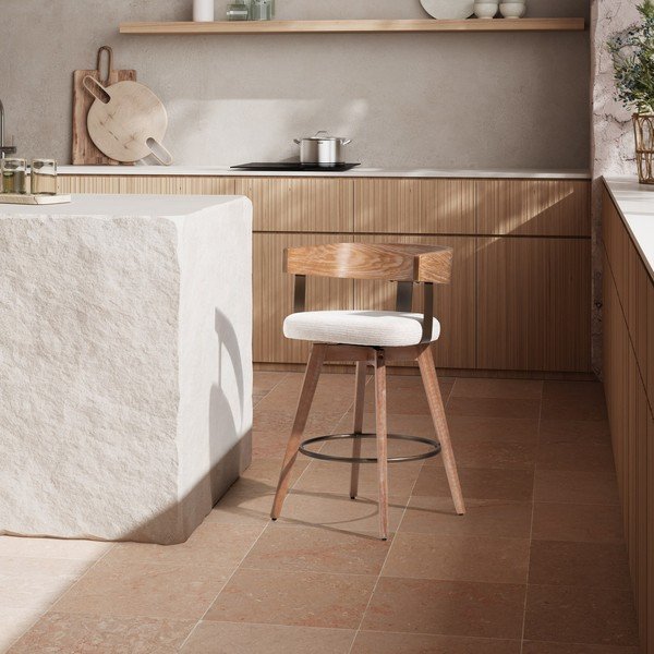 Кремави/в естествен цвят тапицирани бар столове в комплект с подлакътници 2 бр. Ilia – MOME-image-2