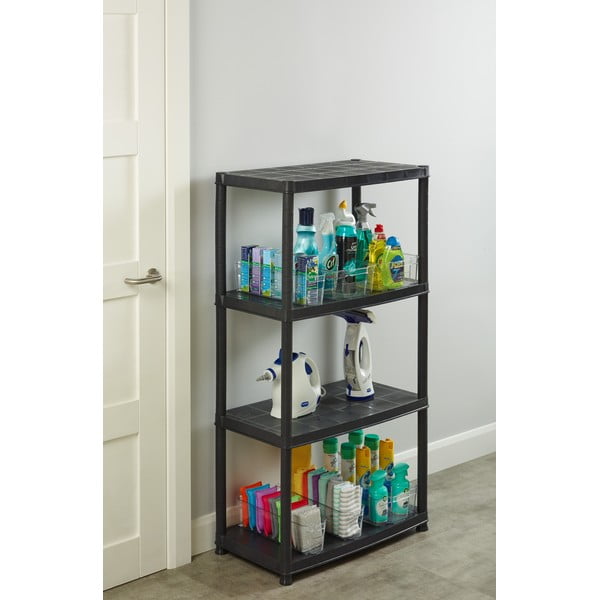 Черен пластмасов стелаж за съхранение 61x130 cm – Addis-image-1