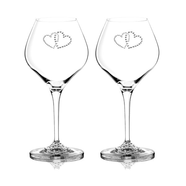 Комплект от 2 чаши за вино Valentine с елементи Swarovski в луксозна опаковка - Bohemian Grace