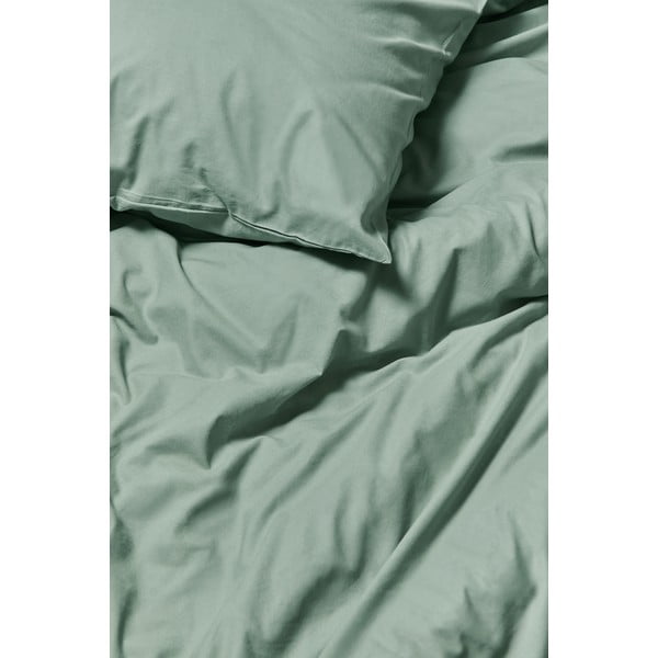 Мента зелено спално бельо за единично легло от измит памук , 140 x 200 cm - Bonami Selection-image-1