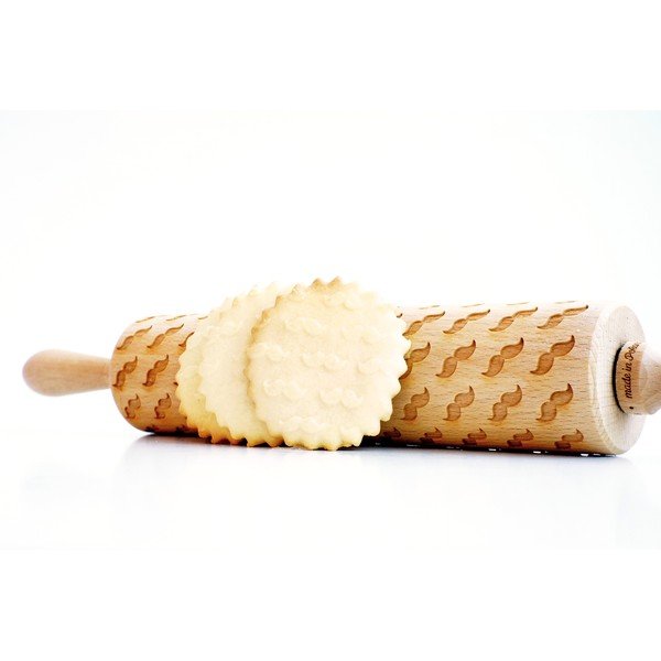 Дървен релефен валяк за тесто Mustache - Valek-image-3