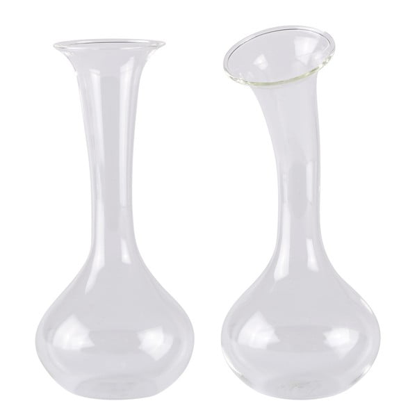 Комплект от 2 вази, прозрачно стъкло, 25,5 cm - KJ Collection