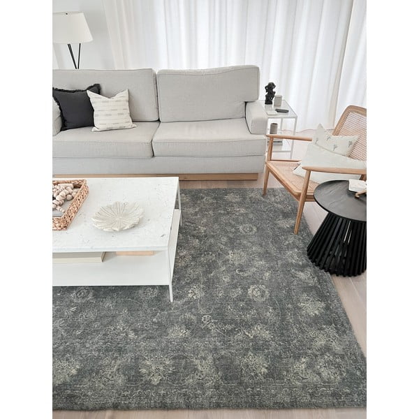 Сив вълнен килим 200x300 cm Calisia Vintage Flora – Agnella-image-1