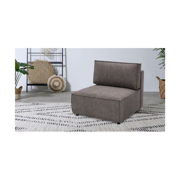 Светлокафяв модул за диван от велур, централна част Nihad modular - Bobochic Paris-image-1