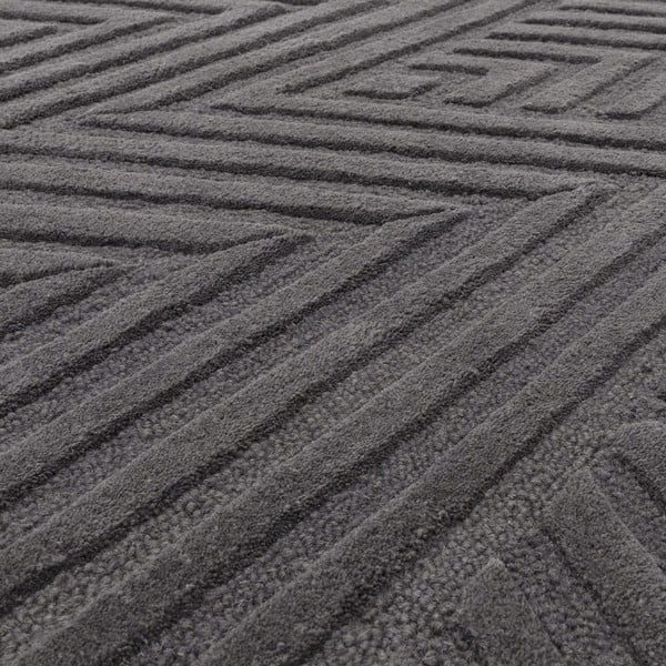 Антрацитен вълнен килим 160x230 cm Hague - Asiatic Carpets-image-2