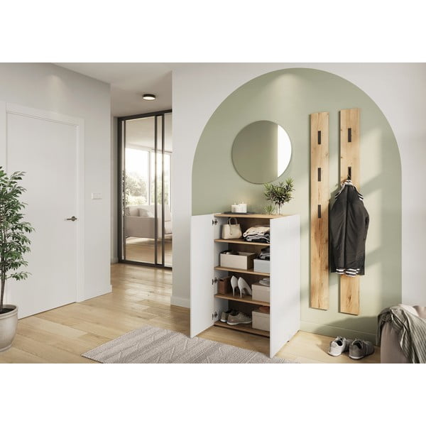 Бял комплект за коридор от декор от дъб  74x200x33 cm Alviano – Germania-image-1