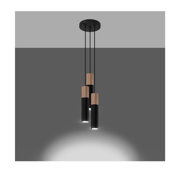 Черна висяща лампа ø 6 cm Paul - Sollux-image-2