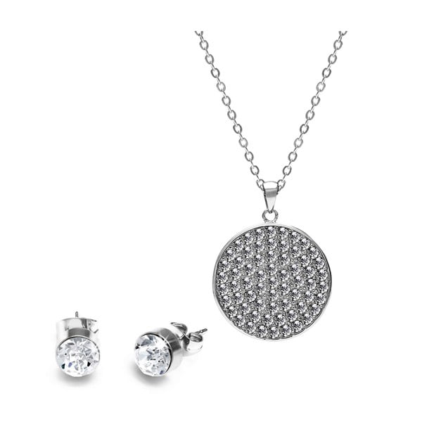 Sada stříbrného náhrdelníku a náušnic se Swarovski krystaly GemSeller Molle