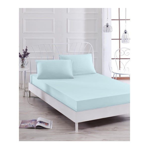 Комплект светлосини чаршафи и 2 калъфки за възглавници за единично легло Basso Azul, 160 x 200 cm - Mijolnir