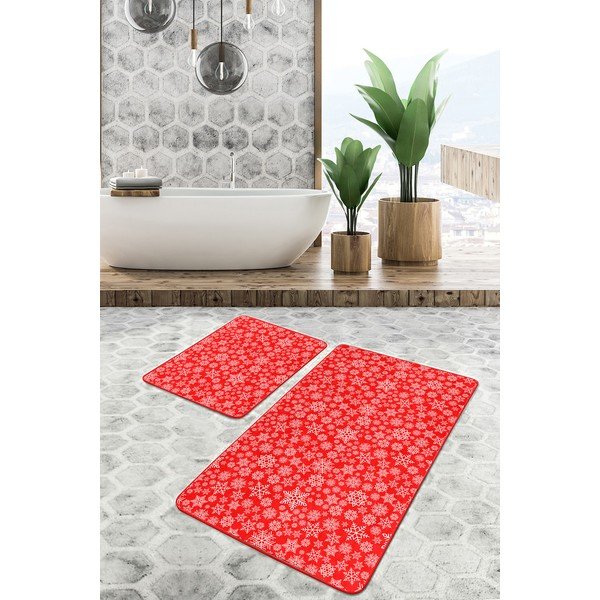 Червени текстилни постелки за баня в комплект от 2 бр. 60x100 cm - Mila Home-image-3