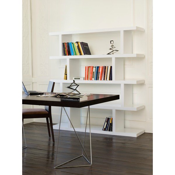 Бял матов шкаф за книги 163x172 cm Step - TemaHome-image-2