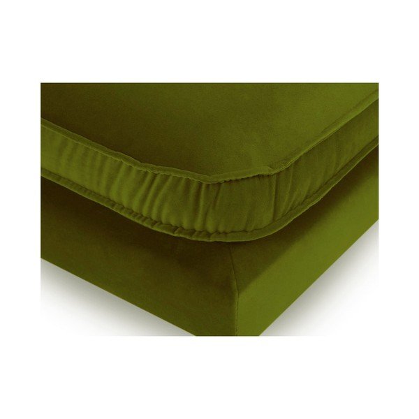 Табуретка за крака от зелено кадифе с черни крака Lento - Kooko Home-image-3