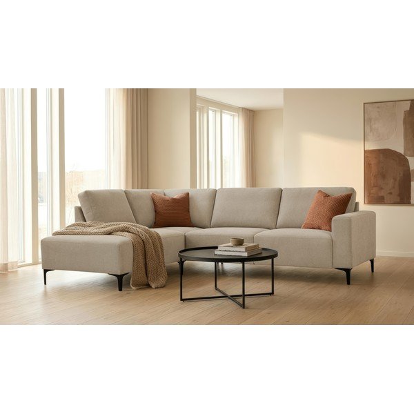 Светлокафяв шенилов ъглов диван (ляв ъгъл/L форма) Fabian – Scandic-image-1